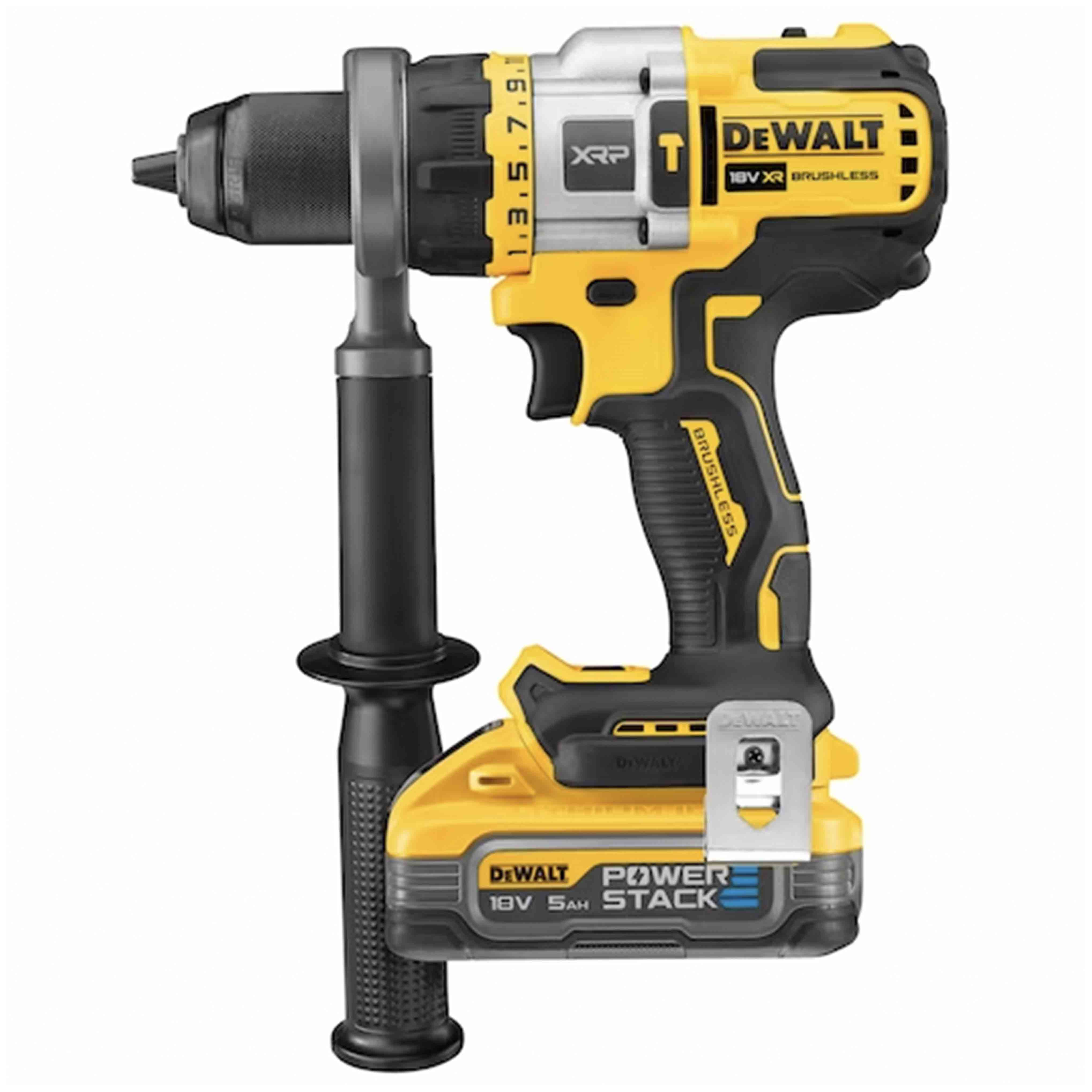 XRP Drill Driver - 3 Speed with XR 18v POWERSTACK Percussion with Brushless Motor with 1.5-13mm Metal Chuck in TSTACK CASE and ACCESSORIES - DeWALT - DCD1007H2T-QW XRP Drill Driver - 3 Speed with XR 18v POWERSTACK Percussion with Brushless Motor with 1.5-13mm Metal Chuck in TSTACK CASE and ACCESSORIES - DeWALT - DCD1007H2T-QW
